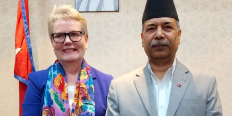 उपराष्ट्रपति यादवसँग नर्वेली राजदूत ड्रामडलको भेटवार्ता